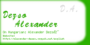 dezso alexander business card